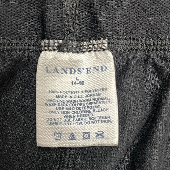Lands' End Lounge Pull On Pants Womens Large Black Tapered Stretch Elastic 31x27 - Picture 3 of 10